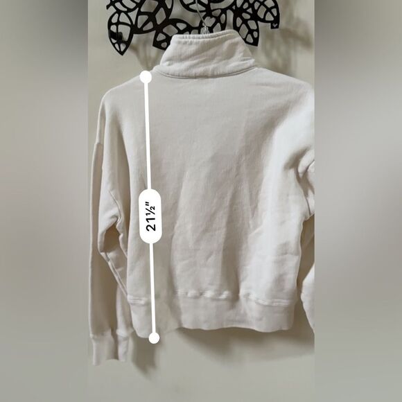 re/done Hanes 70s Half-zip Sweatshirt in Off-White L - Picture 2 of 12